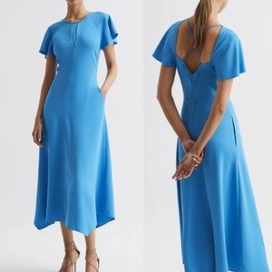 Reiss Blue MIDI Dress Size 6